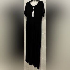 VIISHOW Women's Short Sleeve Loose Plain Casual Maxi Dress XL NWT